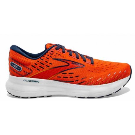 CHAUSSURES BROOKS GLYCERIN 20 ORANGE/TITAN/FLAME POUR HOMMES