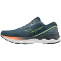 CHAUSSURES MIZUNO WAVE SKYRISE 3 SMOKE BLUE/LIME/NEON FLAME POUR HOMMES