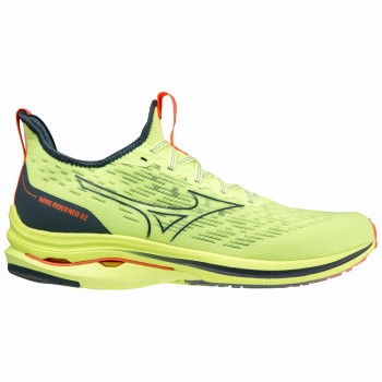 MIZUNO WAVE RIDER NEO 2 LIME/ORION BLUE/NEON FLAME FOR MEN'S