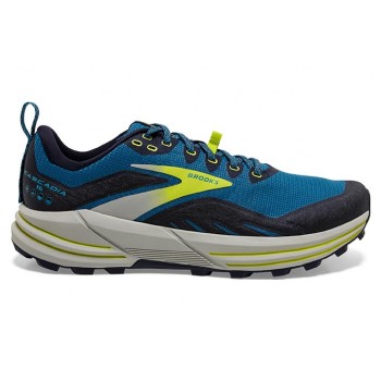 CHAUSSURES BROOKS CASCADIA 16 MYKONOS BLUE/PEACOT/LIME POUR HOMMES