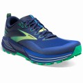 BROOKS CASCADIA 16 BLUE/SURF THE WEB/GREEN FOR MEN'S