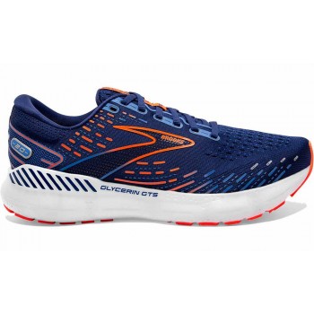 CHAUSSURES BROOKS GLYCERIN 20 DEPTHS/PALACE BLUE/ORANGE POUR HOMMES