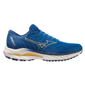 MIZUNO WAVE INSPIRE 19 SNORKEL BLUE/PALE MARIGOLD/ESTATE BLUE FOR MEN'S