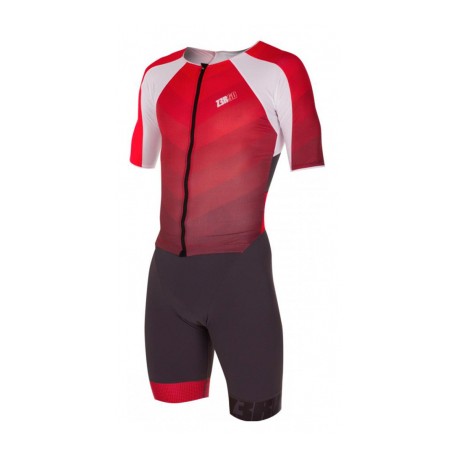 ZEROD TT RACER TRISUIT SS GREY/RED FOR MEN'S