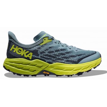 HOKA ONE ONE SPEEDGOAT 5 WIDE STONE BLUE/DARK CITRON FOR MEN'S