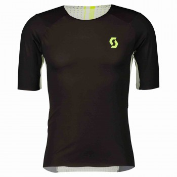 T-SHIRT SCOTT RC RUN ULTRA BLACK/YELLOW POUR HOMMES