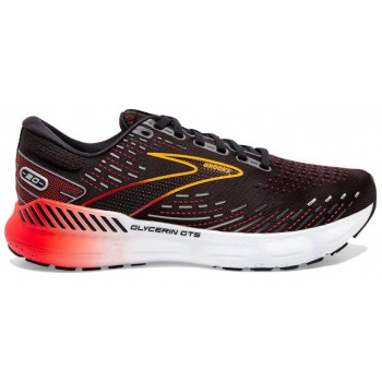 CHAUSSURES BROOKS GLYCERIN GTS 20 BLACK/BLACKENED PEARL/FIERY RED POUR HOMMES