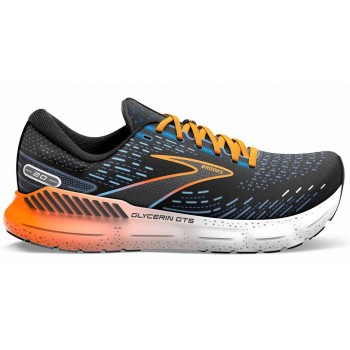 CHAUSSURES BROOKS GLYCERIN GTS 20 BLACK/CLASSIC BLUE/ORANGE POUR HOMMES