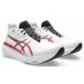 CHAUSSURES ASICS GEL NIMBUS 25 WHITE/CLASSIC RED POUR HOMMES