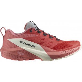 CHAUSSURES SALOMON SENSE RIDE 5 TEA ROSE/FIERY RED/VANILLA ICE POUR FEMMES