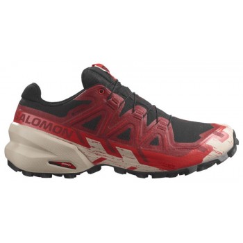 SALOMON SPEEDCROSS 6 GTX BLACK/RED DALHIA/POPPY RED FOR MEN'S