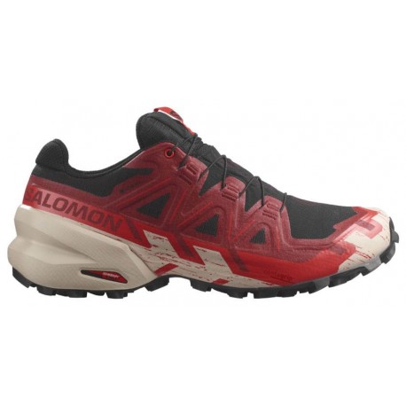 SALOMON SPEEDCROSS 6 GTX BLACK/RED DALHIA/POPPY RED FOR MEN'S