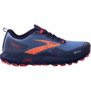 BROOKS CASCADIA 17 GTX NAVY/BITTERSWEET/PEACOT FOR WOMEN'S