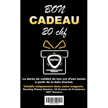 BON CADEAU 20 CHF MAGASIN RUNNING PLANET GENEVE