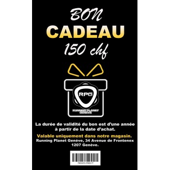 BON CADEAU 150 CHF MAGASIN RUNNING PLANET GENEVE