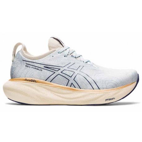 CHAUSSURES ASICS GEL NIMBUS 25 SKY/CREAM POUR FEMMES