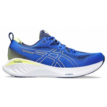 CHAUSSURES ASICS GEL CUMULUS 25 ILLUSION BLUE/GLOW YELLOW POUR HOMMES