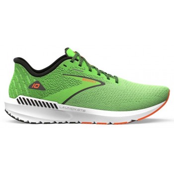 BROOKS LAUNCH GTS 10 GREEN GECKO/RED ORANGE/WHITE FOR MEN'S