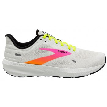 CHAUSSURES BROOKS LAUNCH 9 WHITE/PINK/NIGHTLIFE POUR FEMMES