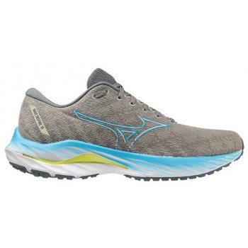 MIZUNO WAVE INSPIRE 19 GRAY/JBLUE/BOLT2NEON FOR MEN'S