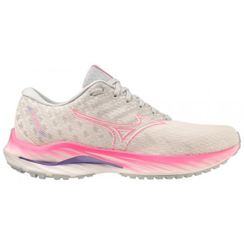 CHAUSSURES MIZUNO WAVE INSPIRE 19 SWHITE/H-VPINK/PPUNCH POUR FEMMES