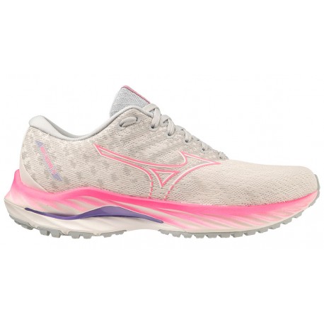 CHAUSSURES MIZUNO WAVE INSPIRE 19 SWHITE/H-VPINK/PPUNCH POUR FEMMES