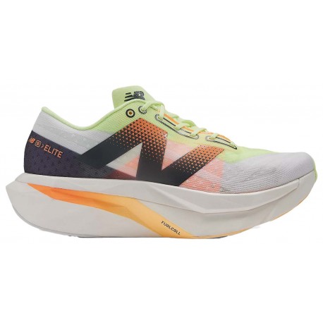 NEW BALANCE FUELCELL SUPERCOMP ELITE V4 WHITE/BLEACHED LIME GLO/MANGO FOR MEN'S