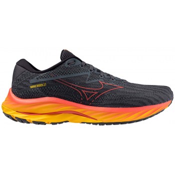 CHAUSSURES MIZUNO WAVE RIDER 27 TURBULENCE/CAYENNE/CITRUS POUR HOMMES