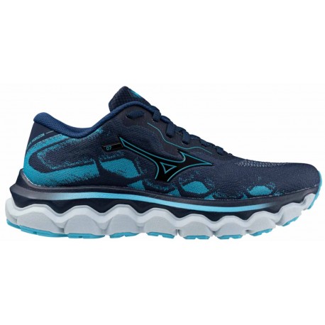 CHAUSSURES MIZUNO WAVE HORIZON 7 PAGEANT BLUE/MERCURY BLUE/PLEIN AIR POUR FEMMES
