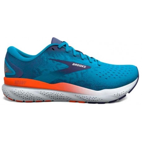 CHAUSSURES BROOKS GHOST 16 BONNIE BLUE/BLUE RIBBON/ORANGE POUR HOMMES