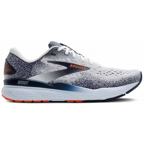 CHAUSSURES BROOKS GHOST 16 WHITE/PEACOT/ORANGE POUR HOMMES