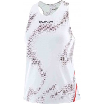 SALOMON SLAB SPEED SINGLET WHITE/ANDORRA FOR WOMEN'S