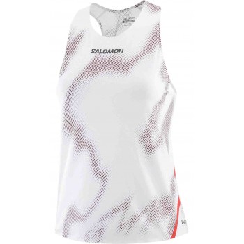 SALOMON SLAB SPEED SINGLET WHITE/ANDORRA FOR MEN'S