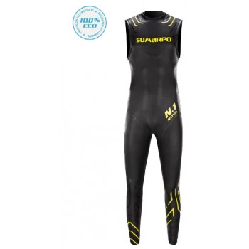 SUMARPO NOVA ECO SLEEVELESS BLACK/YELLOW WETSUIT FOR MEN'S