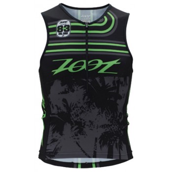 ZOOT SPORTS PERFORMANCE TRI TEAM TANK BLACK/GREEN FLASH FOR MEN'S