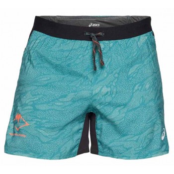 SHORT ASICS FUJITRAIL PRINT 5INCH RAINY LAKE/WHITE SAGE POUR HOMMES