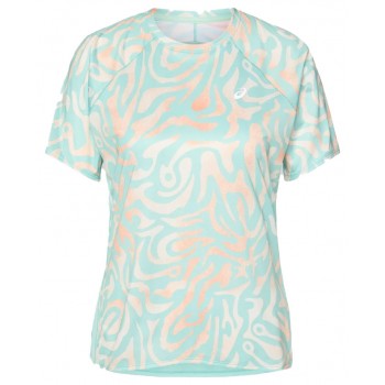 T-SHIRT ASICS ROAD LITE SHOW OASIS GREEN/MULTICOLOUR POUR FEMMES