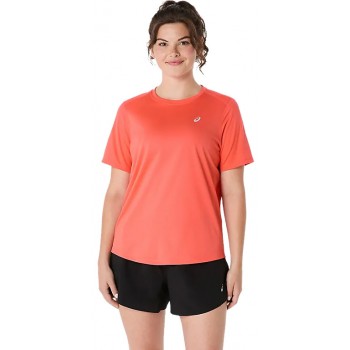 T-SHIRT ASICS SILVER SS TOP FLASH CORAL POUR FEMMES