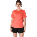 T-SHIRT ASICS SILVER SS TOP FLASH CORAL POUR FEMMES