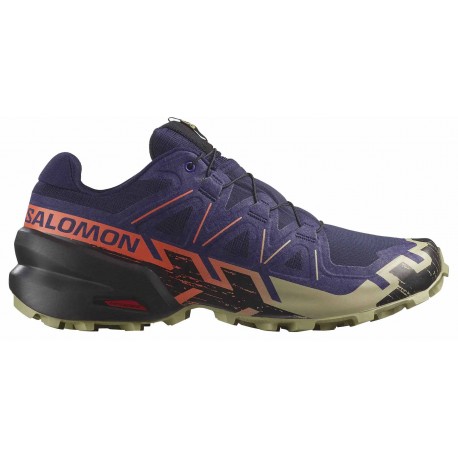 CHAUSSURES SALOMON SPEEDCROSS 6 MARITIME BLUE/BLACK/CHERRY TOMATO POUR HOMMES