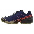 CHAUSSURES SALOMON SPEEDCROSS 6 MARITIME BLUE/BLACK/CHERRY TOMATO POUR HOMMES