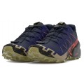 CHAUSSURES SALOMON SPEEDCROSS 6 MARITIME BLUE/BLACK/CHERRY TOMATO POUR HOMMES