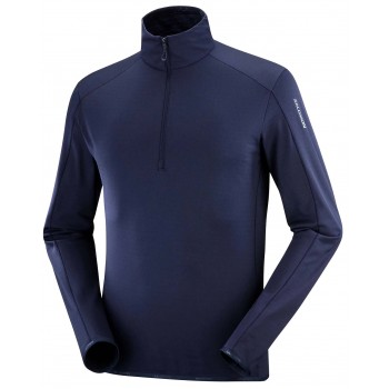 PULL SALOMON ESSENTIAL LIGHTWARM HALF ZIP NIGHT SKY POUR HOMMES