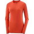 T-SHIRT MANCHES LONGUES SALOMON SENSE FIERY RED POUR FEMMES