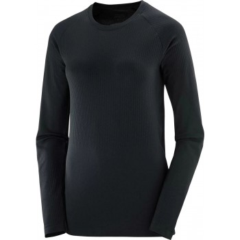 T-SHIRT MANCHES LONGUES SALOMON SENSE DEEP BLACK POUR FEMMES