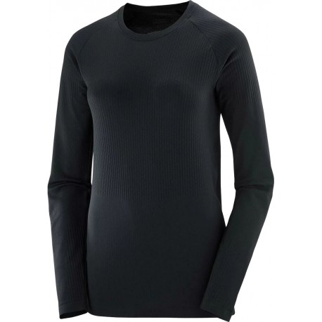 T-SHIRT MANCHES LONGUES SALOMON SENSE DEEP BLACK POUR FEMMES