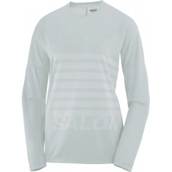 T-SHIRT MANCHES LONGUES SALOMON SENSE AERO GFX MYSTIE BLUE/WHITE POUR FEMMES
