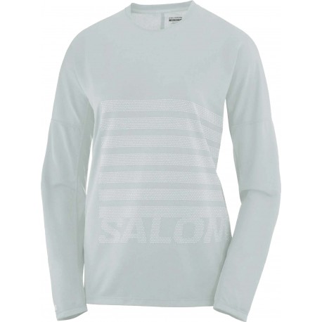 T-SHIRT MANCHES LONGUES SALOMON SENSE AERO GFX MYSTIE BLUE/WHITE POUR FEMMES