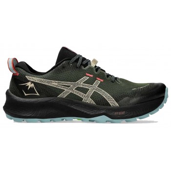 CHAUSSURES ASICS GEL TRABUCO 12 SMOG GREEN/FEATHER GREY POUR HOMMES