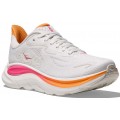 HOKA CLIFTON 10 WHITE/ELECTRIC ROSE FOR WOMEN'S